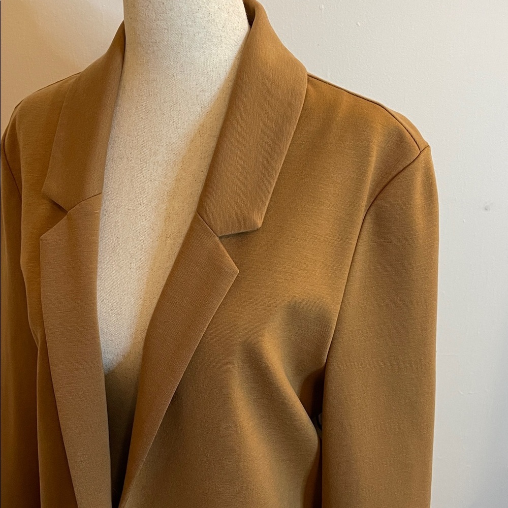 Garnet Hill Camel Brown Single-Button Blazer - Picture 2 of 8